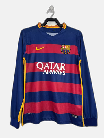 Barcelona 15/16 I Home Jersey - Long Sleeve Retro Version