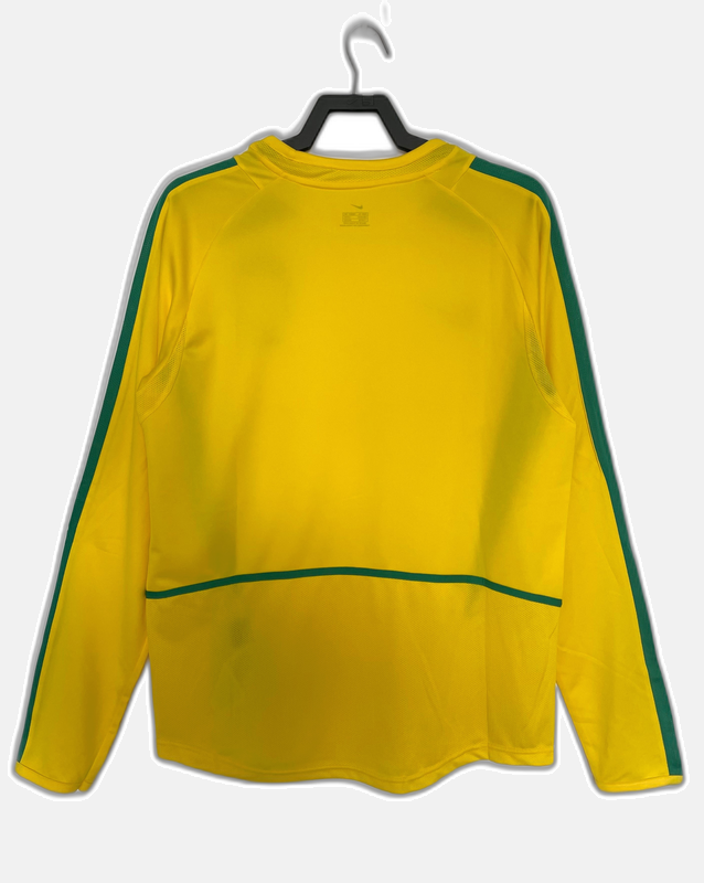 Brazil 2002 I Home Jersey - Long Sleeve Retro Version