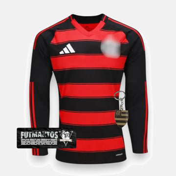 Camisa Flamengo CRF l 25/26 Manga Longa - Preto e Vermelho