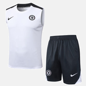 Chelsea Kit White Jersey + Shorts - No Sleeve 25/26