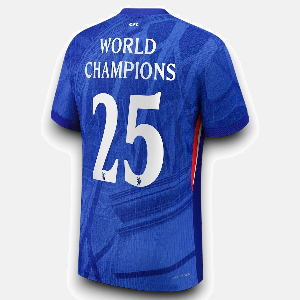 Chelsea Player Jersey Home 25/26 with World Champions 25 printing