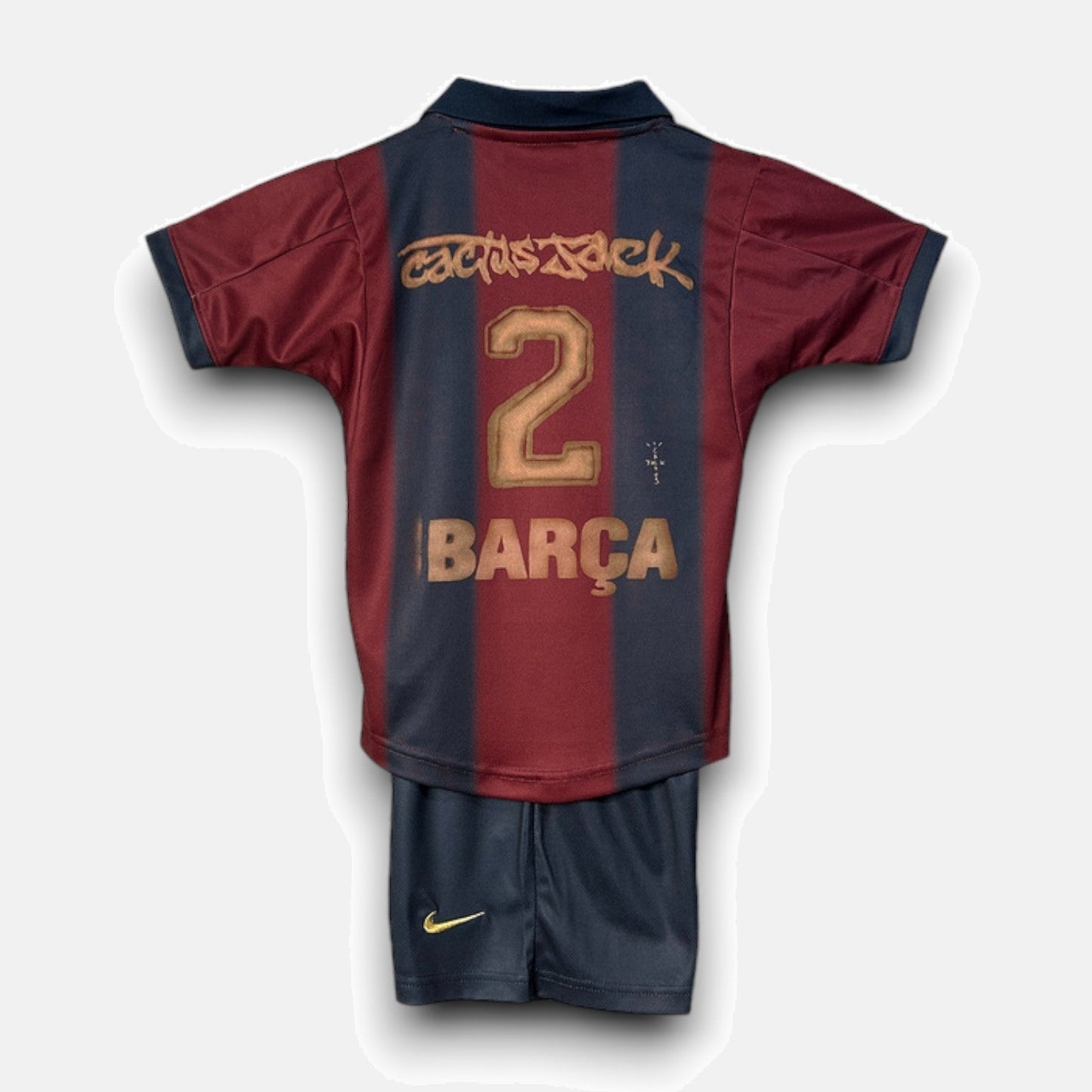 Kids Travis Scott x FC Barcelona Retro Kit 2000/01 Home Skeleton
