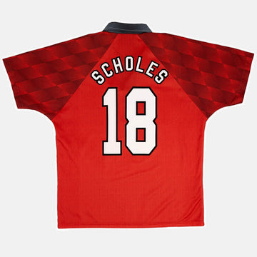 SCHOLES #18 Manchester United Retro Jersey Home 1996/97