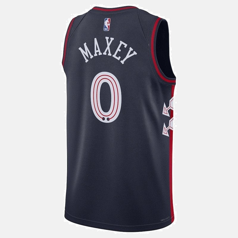 Tyrese Maxey Philadelphia 76ers Unisex 23/24 NBA Jersey - Navy - City Edition